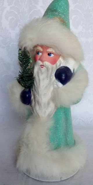 Christopher Radko Winter Warmth Schaller Mache Santa Figurine Candy Container
