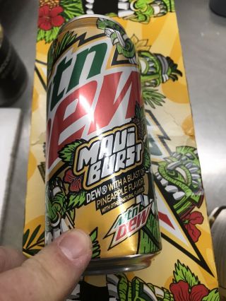 Rare Unopen Case Of 12 Tall Boys Maui Burst Mountain Dew Cans 2