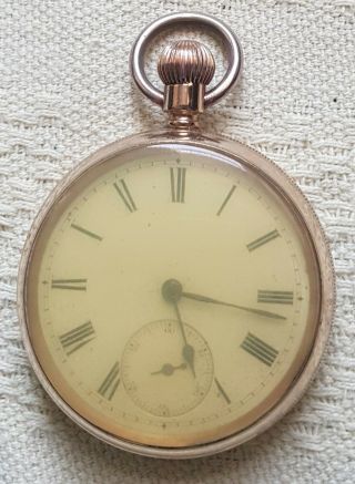 Antique Victorian 1897 14ct Gold Plated Waltham Pocket Watch &