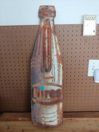 Vintage Hires Root Beer Soda Pop Metal Bottle Thermometer 28.  5 " Sign Usa