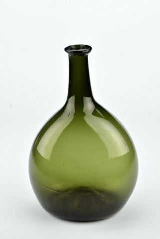 Large 18th / 19th Century American Blown Glass Chestnut Flask 4