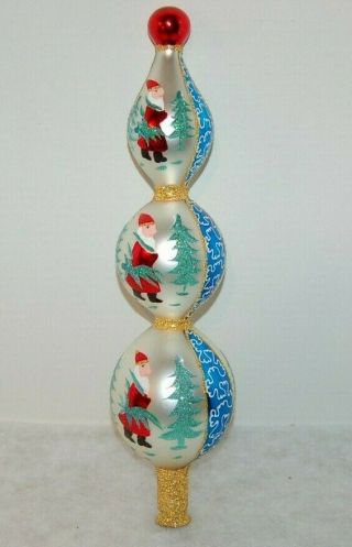 Radko Blue Lucy Finial Christmas Ornament 95 - 309 - 0 Large Incredible Tree Topper
