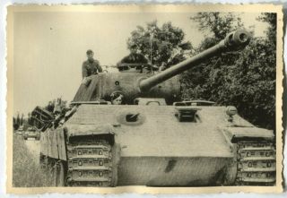German Wwii Archive Photo: Panzer V Panther Tank On Motorway