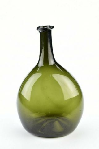 Large 18th / 19th Century American Blown Glass Chestnut Flask 2