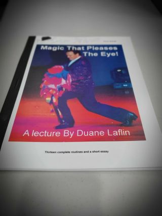 Magic That Pleases The Eye A Lecture By Duane Laflin,  Magic Trick Book,  Autograp