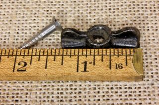 Old bow tie turn latch Jelly cupboard cabinet 1 1/4” small 1800 ' s vintage iron 3