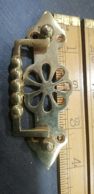 2 Antique Style Brass Drawer Handles.  40 Year Old Stock. 2