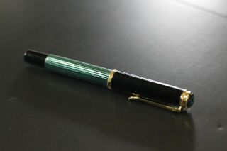 Pelikan M400 Old Style - Striped Green - Fountain Pen - 14k Nib - W.  Germany - 80s.  Flex.