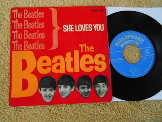 The Beatles - She Loves You - Portugese Picture Sleeve Ps 7 " Ep