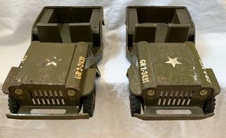 Vintage 1960s Tonka Jeep Military Toys Or Restoration Set Of 2
