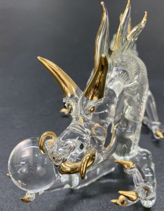 Glass Serpent Dragon Figurine Chinese Mythical Creature Fantasy Fiction Statue