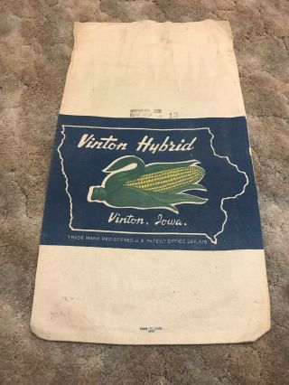 Vinton Iowa Hybrid Seed Corn Sack Bag Cloth Farm Feed Bemis