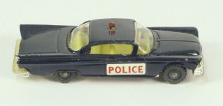 Vintage Husky Toys Buick Electra Police Car Blue Solid Grey Wheels
