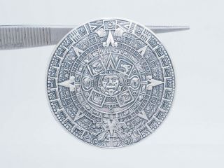 Vintage Sterling Silver/925 Mexico Aztec Mayan Calendar Pin/brooch Pendant