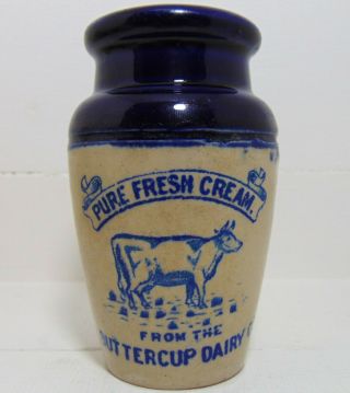 Blue Top / Print " Full Cow " Buttercup Dairy Pure Fresh Cream Pot C1910