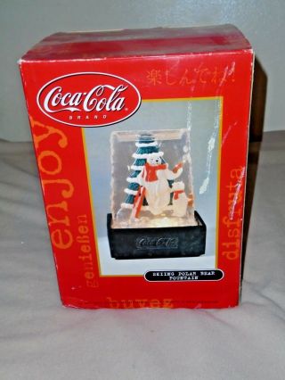 Coca Cola Table Top Fountain Skiing Polar Bears Coke Water Fountain