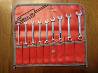 Snap On Tools 9 pc SAE 6 pt Ignition Wrench Set C90 Kit Vintage UNDERLINED 3