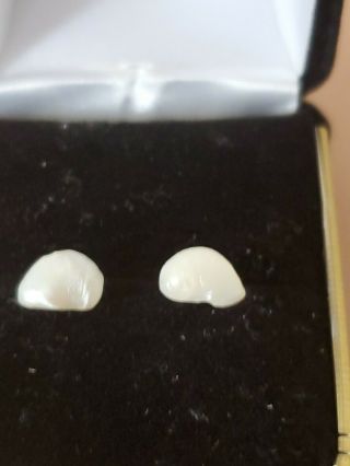 White Mississippi River Pearl Earrings,  Set On Sterling Posts