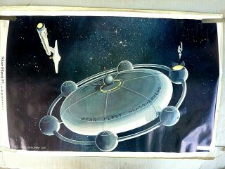 Star Trek Fleet Headquarters 1976 Vintage Artist John Carlance Poster