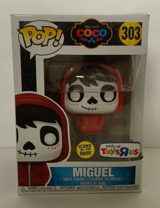 Funko Pop Disney Pixar Coco Miguel 303 Toys R Us Exclusive Gitd Day Of The Dead