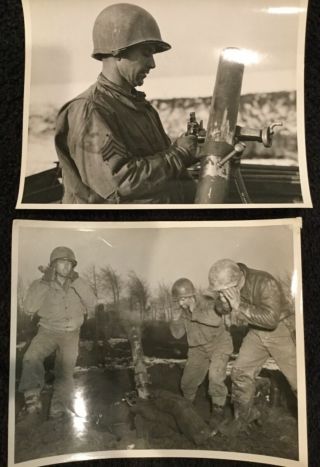 December 1944 Us Signal Corps Photos Of Mortar Crew 81mm 78th Inf 4th Id