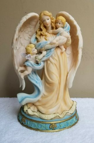 1999 Roman,  Inc Seraphim Classics 46285 Angel With Cherubs Figurine - Euc