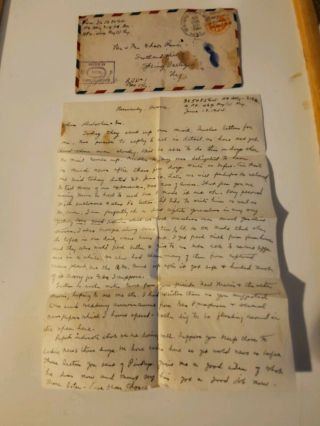 Wwii Letter 82nd Airborne 319th Glider Arty In Normandy - Written June 18th,  1944