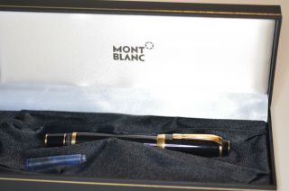 Montblanc Boheme Black & Gold Fountain Pen,  585 4810 14k Med Nib