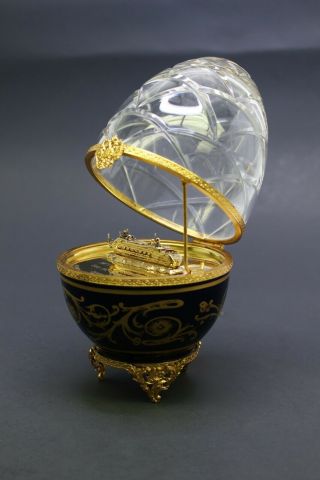Faberge Limoges Porcelain Egg M/s Rotterdam Baltic Cruise 2000 No.  22 Clear