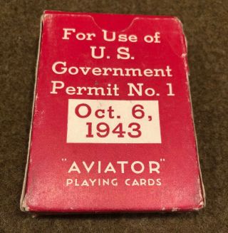 Ww2 1943 American Red Cross Playing Cards U.  S.  Military Army Usgi Full Deck Game