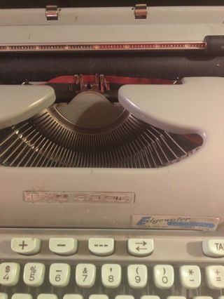 Vintage Hermes 3000 Script Cursive Typewriter Green w/ CASE 2