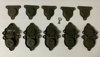 (5) WWII Military Trunk Foot Locker Chest Lock Hardware (4) YALE (1) Excelsior 2