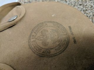 2 VINTAGE BOY SCOUTS OF AMERICA BSA Canteen & Brown Canvas Cover w/ Strap 2