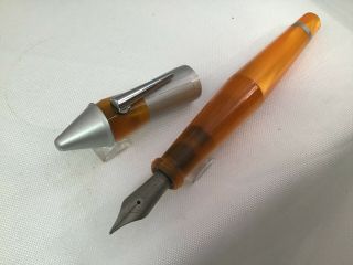 Stipula Pinocchio Limited Edition Fountain Pen Titanium Nib Medium Pt Orange