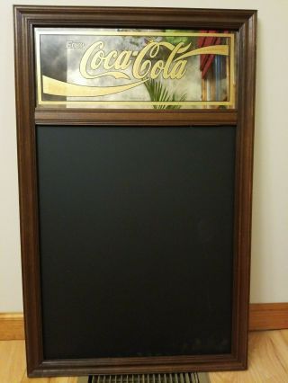 " Coca - Cola " Mirrored Chalkboard Menu Sign; 31 In Long 19.  5 In Wide