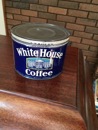Vintage White House Coffee 1 Lb Keywind Tin Can Boston Mass
