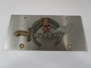 Vintage Shriners Arab Patrol Heavy Metal License Plate Tag Stainless Cast Iron