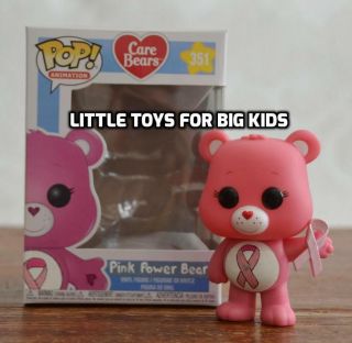 Custom Painted Actual Funko Pop Toy Figure Pink Power Care Bear Cancer Ribbon