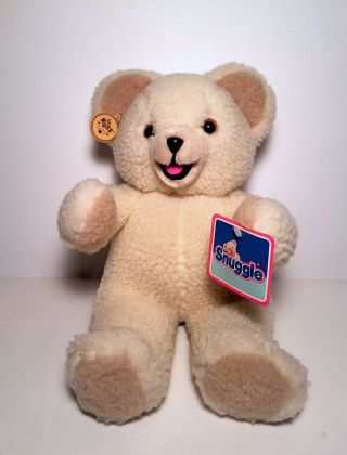 1986 Russ 15 " Adorable Snuggle Fabric Softener Plush Teddy Bear Tags Vintage Vg