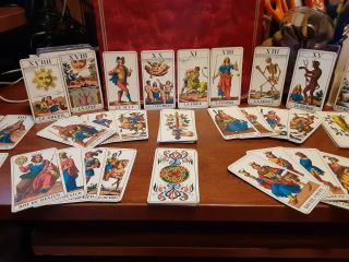 Vintage 1jj Swiss Tarot Card Deck And Instructions -.