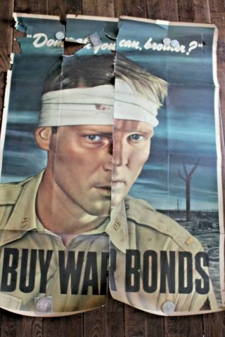 Vintage Ww2 Poster " Doing All You Can,  Brother? " Wwii 28 " X40 "