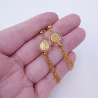 9ct gold Murano glass drop earrings,  boxed,  9k 375 2