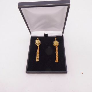 9ct gold Murano glass drop earrings,  boxed,  9k 375 3