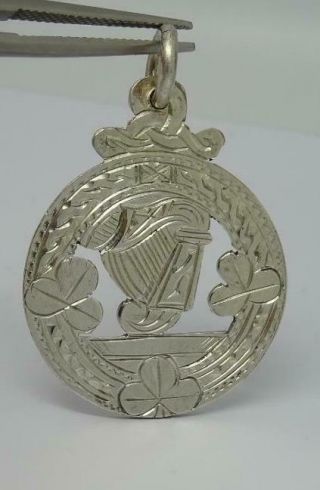 Vintage Irish Sterling Silver Fob Charm Medal C1944 5.  3 Grams