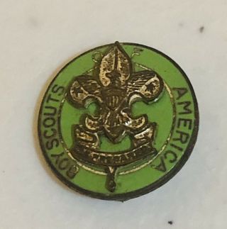 (2) Vintage Boy Scout Scoutmaster Green Enameled Pins - Boy Scouts of America 3