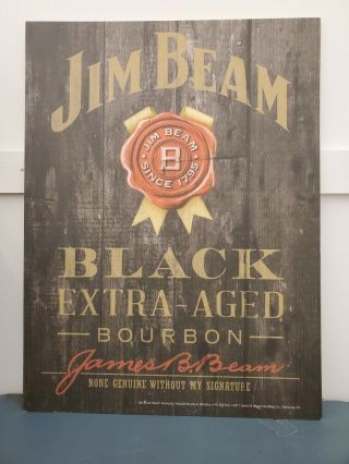 Jim Beam Black Large Wood Bourbon Whiskey Liquor Sign