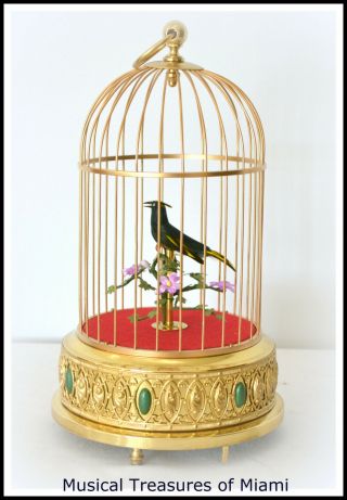Singing Bird In Cage Music Box Automaton