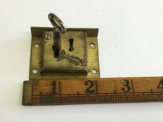 Vintage Steel - Brass - Cabinet - Door Lock With Key 