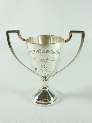 Antique Art Deco 1932 Sterling Silver Trophy Cup Swimming Club Championship