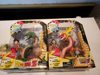 Dragonball Z Shenron Dragons 1 With Gohan And 1 With Goku,  4 Chibis Ball Toys